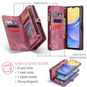 Samsung Galaxy A15 Caseme 008 2-i-1 Multifunktionel Pung - Rød