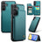 Samsung Galaxy A15 Caseme C22-etui RFID-kortpung - grøn