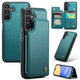 Samsung Galaxy A15 Caseme C22-etui RFID-kortpung - grøn