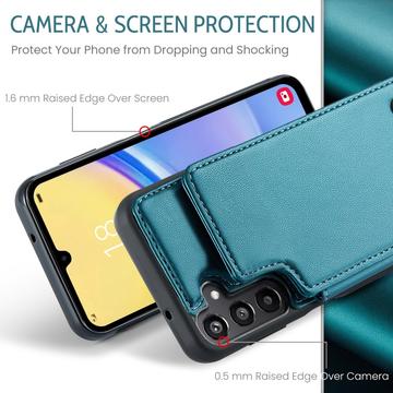 Samsung Galaxy A15 Caseme C22-etui RFID-kortpung - grøn