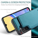 Samsung Galaxy A15 Caseme C22-etui RFID-kortpung - grøn