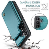 Samsung Galaxy A15 Caseme C22-etui RFID-kortpung - grøn
