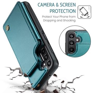 Samsung Galaxy A15 Caseme C22-etui RFID-kortpung - grøn