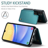 Samsung Galaxy A15 Caseme C22-etui RFID-kortpung - grøn