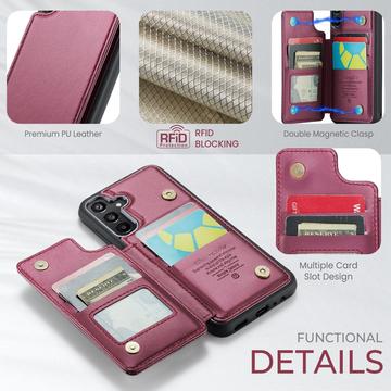 Samsung Galaxy A15 Caseme C22-etui RFID-kortpung - rød
