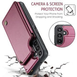 Samsung Galaxy A15 Caseme C22-etui RFID-kortpung - rød