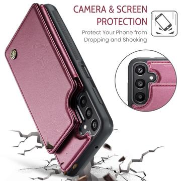 Samsung Galaxy A15 Caseme C22-etui RFID-kortpung - rød