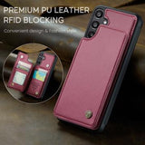 Samsung Galaxy A15 Caseme C22-etui RFID-kortpung - rød