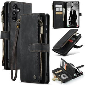 Samsung Galaxy A15 Caseme C30 Multifunktionel Pung - Sort