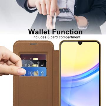 Samsung Galaxy A15 Flip cover med kortholder - MagSafe-kompatibel - Brun