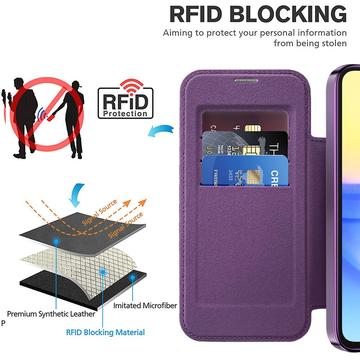 Samsung Galaxy A15 Flip cover med kortholder - MagSafe-kompatibel - Lilla