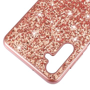 Samsung Galaxy A15 Glitter Series Hybrid Cover - Rødguld