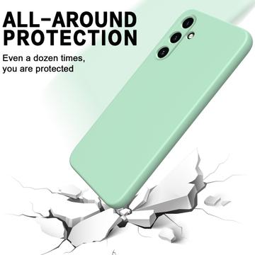 Samsung Galaxy A15 Liquid Silikone Cover med Strop - Grøn