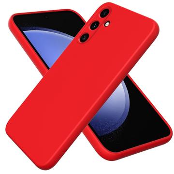Samsung Galaxy A15 Liquid Silikone Cover med Strop - Rød