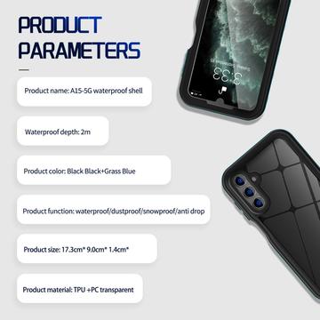 Samsung Galaxy A15 Redpepper A Series IP68 vandtæt etui - sort / klar