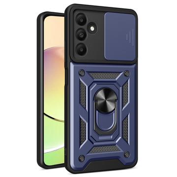 Samsung Galaxy A15 Roterende Ring Hybrid Cover med Kameraskjold - Blå