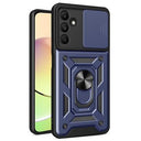 Samsung Galaxy A15 Roterende Ring Hybrid Cover med Kameraskjold - Blå
