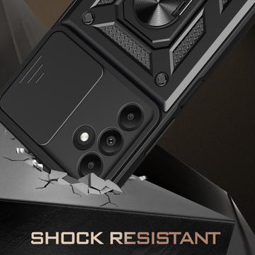 Samsung Galaxy A15 Roterende Ring Hybrid Cover med Kameraskjold - Blå