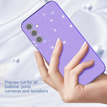 Samsung Galaxy A15 Stylish Glitter Series TPU Cover - Gennemsigtig Lilla