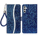 Samsung Galaxy A15 Stilfuldt glitterpungetui - blå