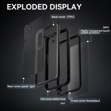 Samsung Galaxy A16 Redpepper IP68 Vandtæt Cover - Sort / Klar