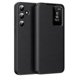 Samsung Galaxy A16 Smart Clear View Flip etui med kortplads - Sort