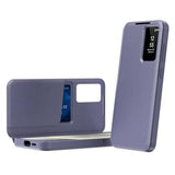 Samsung Galaxy A16 Smart Clear View Flip etui med kortplads - grå-lilla