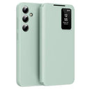 Samsung Galaxy A16 Smart Clear View Flip etui med kortplads - Lysegrøn