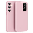 Samsung Galaxy A16 Smart Clear View Flip etui med kortplads - Pink