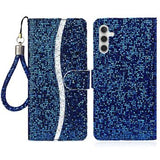 Samsung Galaxy A16 Stilfuldt glitterpungetui - blå