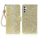 Samsung Galaxy A16 Stilfuldt glitterpungetui - guld