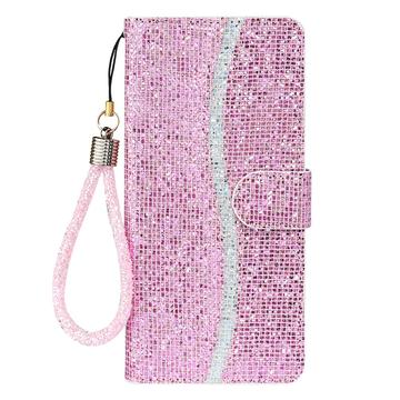 Samsung Galaxy A16 Stilfuldt glitterpungetui - pink