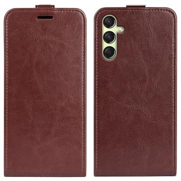 Samsung Galaxy A16 Vertikal Flip Cover med Kortholder - Brun