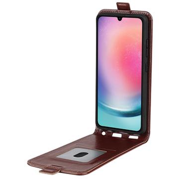 Samsung Galaxy A16 Vertikal Flip Cover med Kortholder - Brun