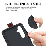 Samsung Galaxy A16 Vertikal Flip Cover med Kortholder - Brun
