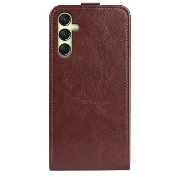 Samsung Galaxy A16 Vertikal Flip Cover med Kortholder - Brun
