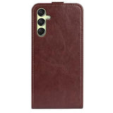 Samsung Galaxy A16 Vertikal Flip Cover med Kortholder - Brun