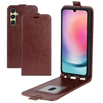 Samsung Galaxy A16 Vertikal Flip Cover med Kortholder - Brun