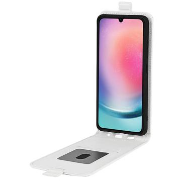 Samsung Galaxy A16 Vertikal Flip Cover med Kortholder - Hvid