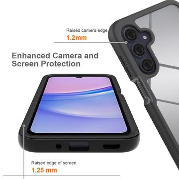 Samsung Galaxy A17 360 Beskyttelse Cover - Sort / Klar