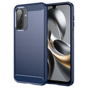 Samsung Galaxy A17/F17/M17 Børstet TPU Cover - Karbonfiber - blå