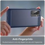 Samsung Galaxy A17/F17/M17 Børstet TPU Cover - Karbonfiber - blå