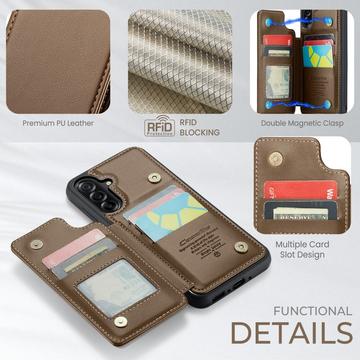 Samsung Galaxy A17 Caseme C22-etui RFID-kortpung - brun