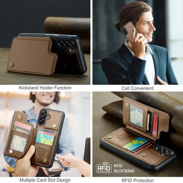 Samsung Galaxy A17 Caseme C22-etui RFID-kortpung - brun