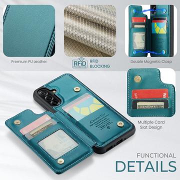 Samsung Galaxy A17 Caseme C22-etui RFID-kortpung - grøn