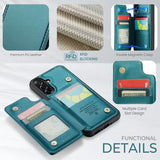 Samsung Galaxy A17 Caseme C22-etui RFID-kortpung - grøn