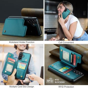 Samsung Galaxy A17 Caseme C22-etui RFID-kortpung - grøn