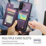 Samsung Galaxy A17 Caseme C22-etui RFID-kortpung - lilla