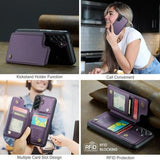 Samsung Galaxy A17 Caseme C22-etui RFID-kortpung - lilla