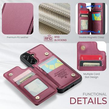 Samsung Galaxy A17 Caseme C22-etui RFID-kortpung - rød